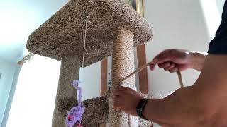 My cat tree repair without tools or glue [upl. by Ahsetel]