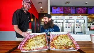 IN CHICAGO THEY HAVE THE WEIRDEST PIZZA CHALLENGE IVE EVER DONE  BeardMeatsFood [upl. by Carr]