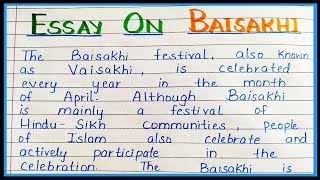 Essay on Baisakhi in english  Short note on baisakhi  Baisakhi par essay [upl. by Armitage]