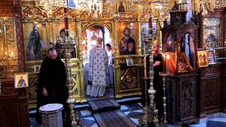 Metropolitan Methodios celebrates Divine Liturgy at the Holy Monastery of Simonos Petras B [upl. by Bruns]