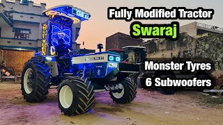 Modified Tractor  Modified Swaraj  6 Subwoofers  Modified Club [upl. by Ahsekat910]