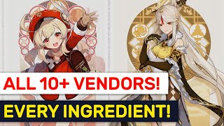 ALL Food Ingredients amp Locations Best Cooking Guide Part 1  Genshin Impact [upl. by Ita]