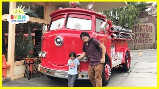 Disney Amusement Rides for Kids and Ryan plays with toy cars [upl. by Huttan]