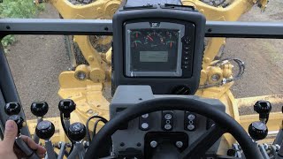 2020 CAT 140 AWD ROAD GRADER HOW TO USE CROSS SLOPE [upl. by Udale]