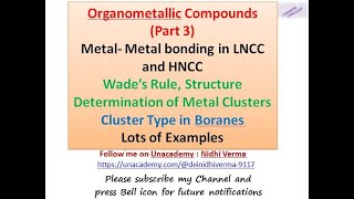 Metal Metal bonding in LNCC and HNCC Wade’s Rule Cluster Type in Boranes [upl. by Divadnahtanoj831]