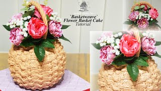 Flower Basket Weave Effect Cake Tutorial [upl. by Austina84]