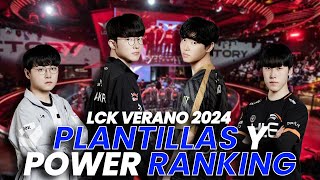 PLANTILLAS y POWER RANKINGS de la LCK Verano 2024 [upl. by Lauree]