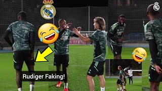 🔥Rudiger Crazy Dance Celebrations after WonderGoal😂Modric celebrating Alaba and Rudigers Goals [upl. by Elidad]