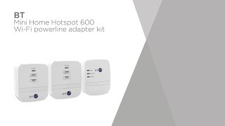 BT Mini Home Hotspot 600 WiFi Powerline Adapter Kit  Product Overview  Currys PC World [upl. by Yorgo601]