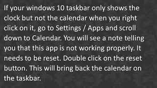 How to fix Windows 10 Calendar missing from taskbar  J Sharings [upl. by Ynnattirb355]