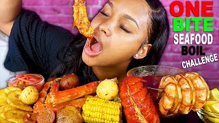 ONE BITE SEAFOOD BOIL MUKBANG CHALLENGE 먹방  QUEEN BEAST [upl. by Anitnoc456]