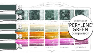 Watercolor Comparison Perylene Green  5 Brands to Explore [upl. by Madelle237]