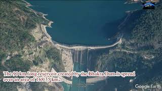 Bhakra Nangal Dam  Himachal Pradesh  Google Earth [upl. by Maleen]