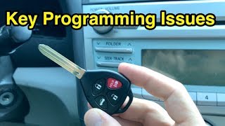 Troubleshooting chip key programming issues Toyota Lexus Scion [upl. by Dupuis]