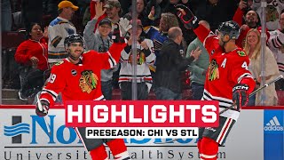 HIGHLIGHTS PRESEASON Chicago vs St Louis  Chicago Blackhawks [upl. by Guthrie]