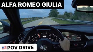 2020 Alfa Romeo GIULIA TI Sport Carbon ➽ POV SunsetNight Drive review [upl. by Esele996]