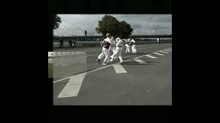 Latvian fighters beat planks near the walls of the Palace of the President of Latvia [upl. by Casimir]