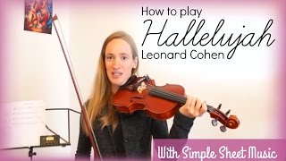 Hallelujah  Leonard Cohen how to play  Easy Violin Tutorial [upl. by Azile]