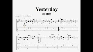 Free Tab Yesterday  Beatles  Fingerstyle Guitar [upl. by Asillam]