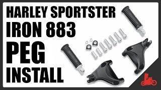 HOW TO Install Passenger Footpegs  Harley Sportster Iron 883 [upl. by Corabelle550]