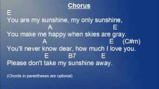 You Are My Sunshine lyrics and chords [upl. by Akeirahs161]