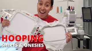 HOW TO HOOP ONESIES amp TSHIRTS FOR EMBROIDERY How I place stablizer Etsy Seller [upl. by Eniruam]