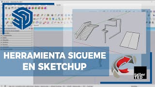 Barandal de escalera en SketchUp HERRAMIENTA SIGUEME [upl. by Kaenel]