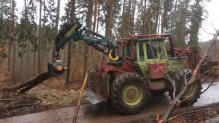 MBTrac 1500 mit Werner Forstaufbau im Einsatz 🚜🌲 [upl. by Strait]