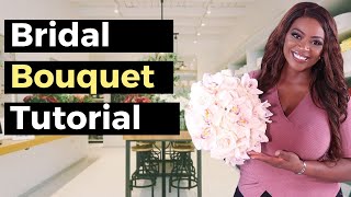 How to Make a Bridal Bouquet with Fresh Flowers In 2020  Wedding DIY [upl. by Theona]