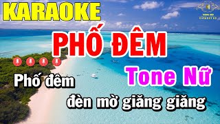 Phố Đêm Karaoke Tone Nữ Nhạc Sống  Trọng Hiếu [upl. by Sirtimed161]