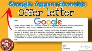 Google Apprenticeship Offer letter  Google Apprenticeship feb23 delayed [upl. by Atekin]