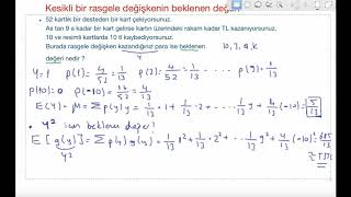 17 Olasılık  Kesikli bir rasgele değişkenin beklenen değeri örnekler [upl. by Domingo]