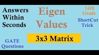 Shortcut Trick to Find EigenValues of 3x3 Matrix [upl. by Willy]