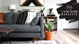 EASY Small Apartment Living Room Makeover No Painting [upl. by Sufur965]