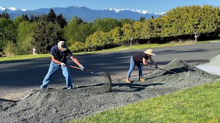 How to Install a Gravel Parking Strip Part 2 – Spreading Gravel – DIY [upl. by Sergeant]