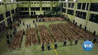 El Salvadors New Mega Prison Sparks Controversy  VOANews [upl. by Nairam]