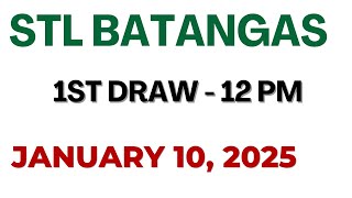 STL Batangas Draw result today live 1200 PM 10 January 2025 [upl. by Akeenat]