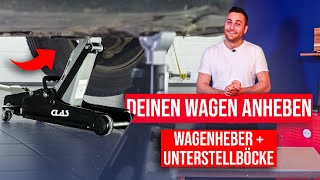 So hebst du dein Fahrzeug RICHTIG sicher an  Wagenheber  Unterstellböcke 🚘 [upl. by Hgielrahc]