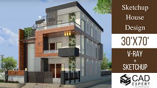 How to Design House in Sketchup  30x70 Complete Tutorial [upl. by Lindberg809]