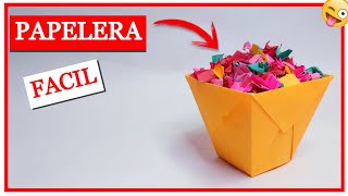 💥Como hacer una PAPELERA DE PAPELPapelera Fácildiy502💯 [upl. by Eissej]