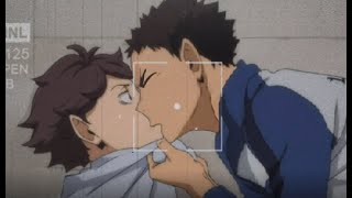 Haikyuu BL  IwaOi Kiss YAOI Fan editampanimation [upl. by Lehcin]