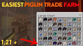 EASIEST PIGLING BARTERING FARM in Minecraft Bedrock 121 [upl. by Jaymee462]