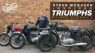 Steve McQueen Great Escape inspired Triumph by Ace Classics [upl. by Namrak]