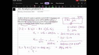 AC Analysis Practice problem 1Series RLC [upl. by Carissa]