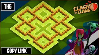 BEST TH5 TROPHYWAR BASE 2023 Town Hall 5 TH5 War Base Design  Clash of Clans [upl. by Sturdivant]