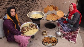 Exploring to Primitive Rural Life in Mountains Village in Afghanistan 33°C  Chicken Fried Recipe [upl. by Boswell]