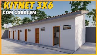 KITNET 3X6 COM GARAGEM KITNET 18m² [upl. by Beth]