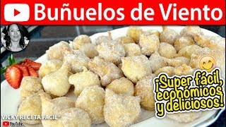 Cómo hacer BUÑUELOS DE VIENTO  Vicky Receta Facil [upl. by Ahsitul]