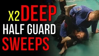 2 HighPercentage Deep Half Guard Sweeps for BJJ [upl. by Bindman]