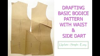 ✅️ NEW 2023 Simple Easy How to draft Basic Bodice Pattern With Darts for Beginners [upl. by Parry]